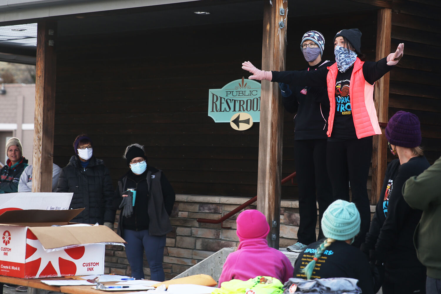 Amanda Walter, the Home Health/Hospice director, stretches her arms out
